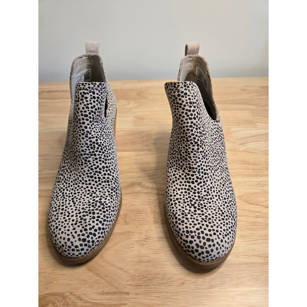 TOMS Kallie Wedge Booties Animal Print Cheetah Ankle Boots Tan Black 5 10016177